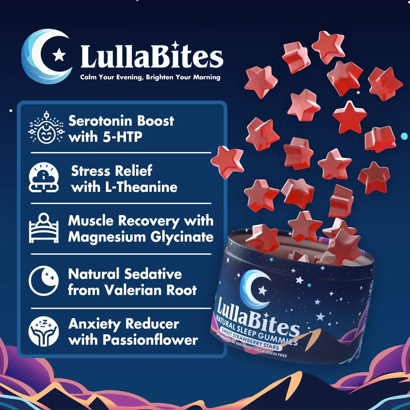 Lullabites™️ Viral Natural Viral Sleep Gummies (Buy 1 Get 1 Free)
